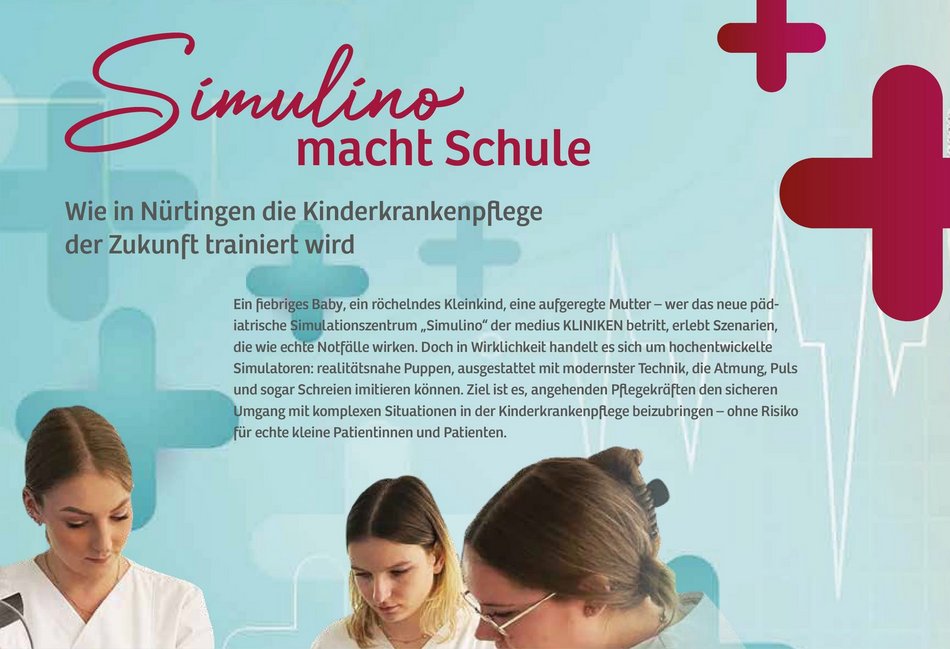 Auszug aus dem Artikel zum Simulino, simulierte Praxisstation der pädiatrischen Akutpflege